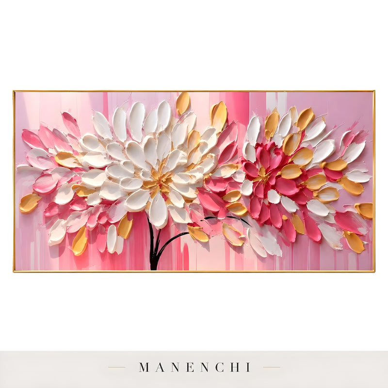 Blossom Gilded Splendor - original hand-painted abstract painting by Manenchi