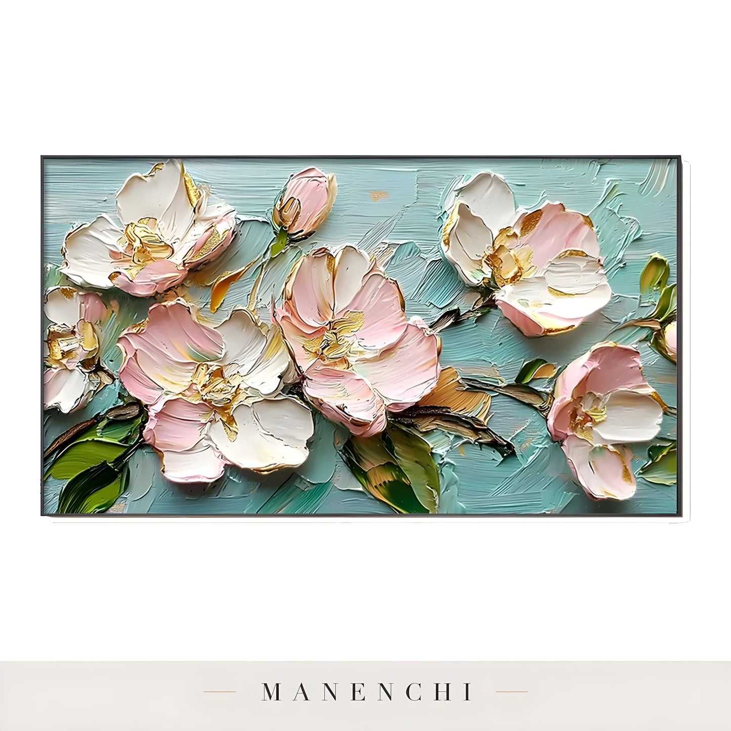 Blossom Serenity abstract painting displayed in full painting view