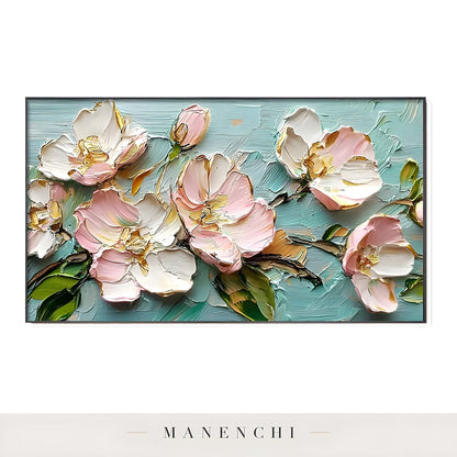 Blossom Serenity abstract painting displayed in full painting view