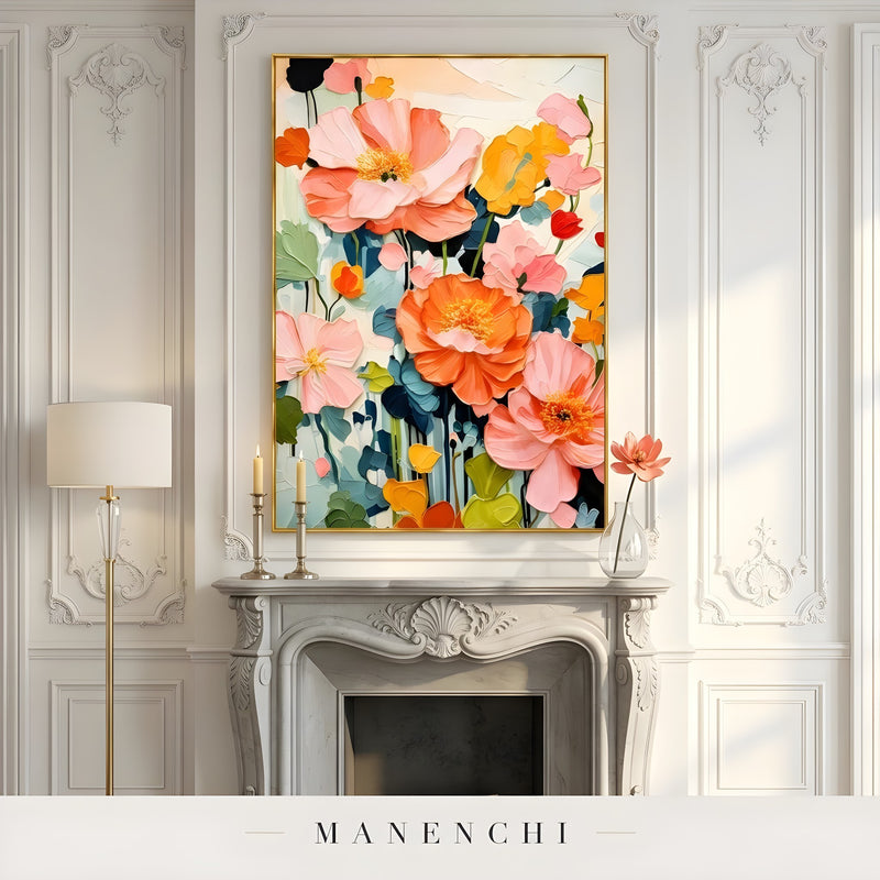 Botanical Joyous Impression - original hand-painted abstract painting by Manenchi
