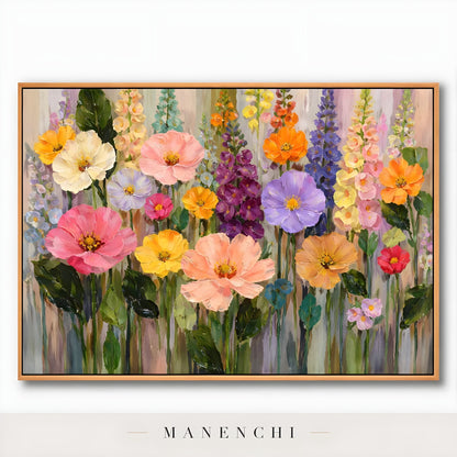 Botanical Kaleidoscope Symphony - original hand-painted abstract painting by Manenchi
