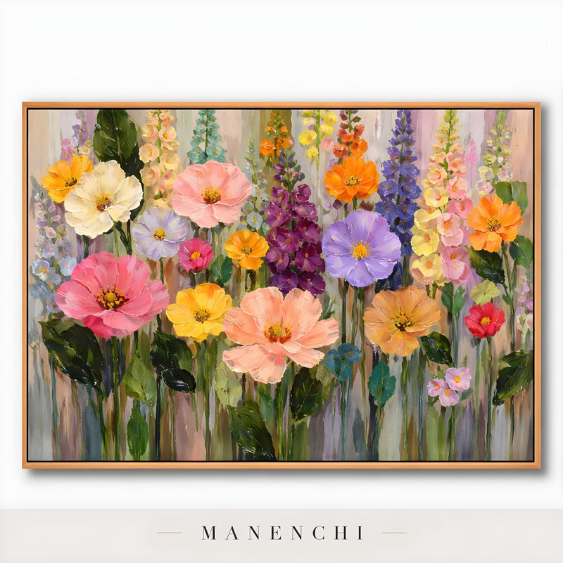Botanical Kaleidoscope Symphony - original hand-painted abstract painting by Manenchi