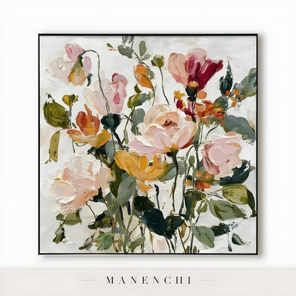 Close-up detail of the brushwork in Botanical Whispers