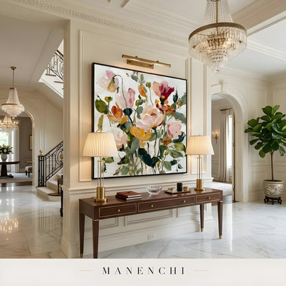 Botanical Whispers - original hand-painted abstract painting by Manenchi