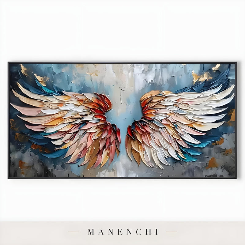 Celestial Avian Ascent - original hand-painted abstract painting by Manenchi