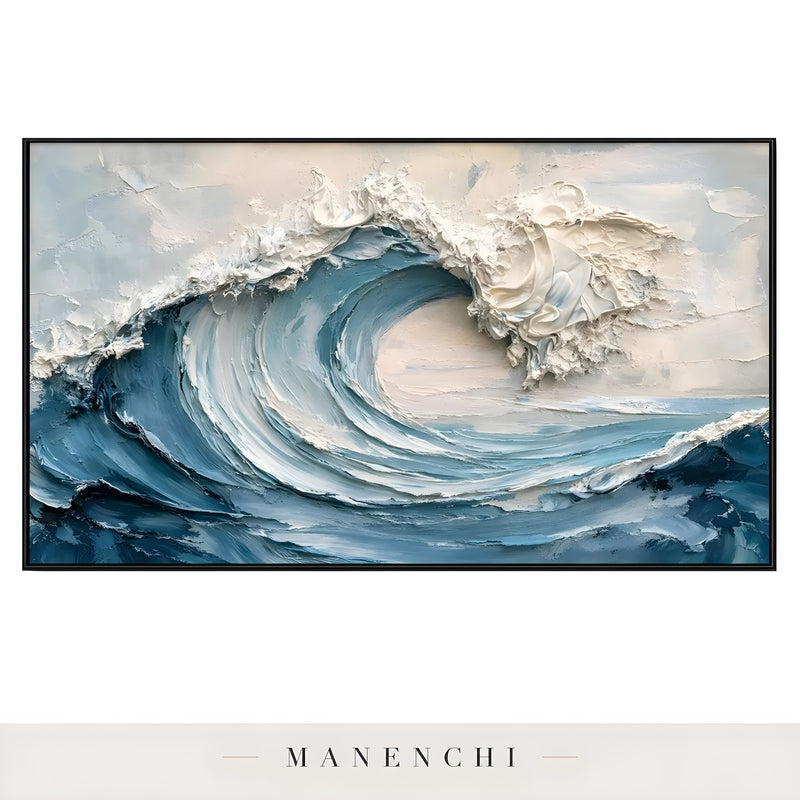Cerulean Surge - original hand-painted abstract painting by Manenchi