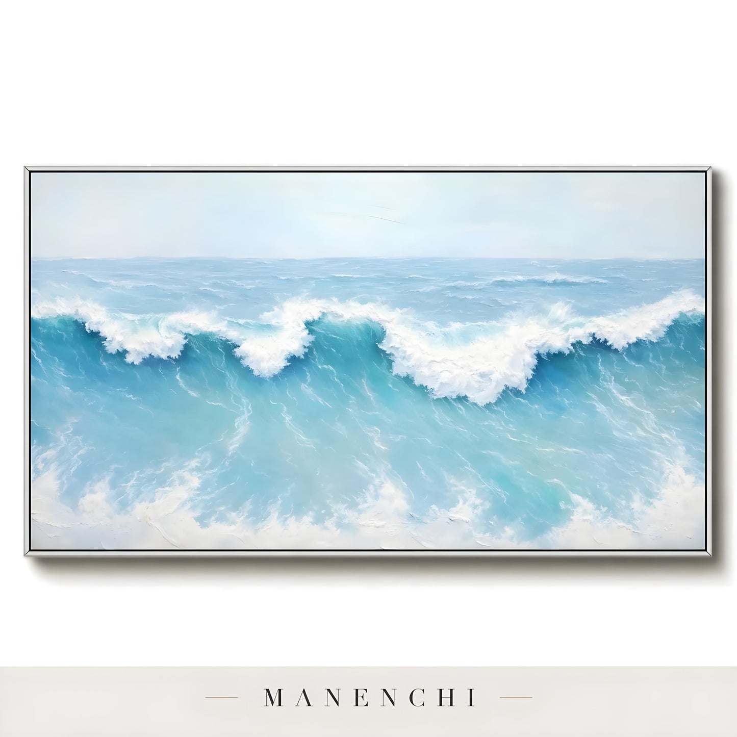 Cerulean Swell Momentum - original hand-painted abstract painting by Manenchi
