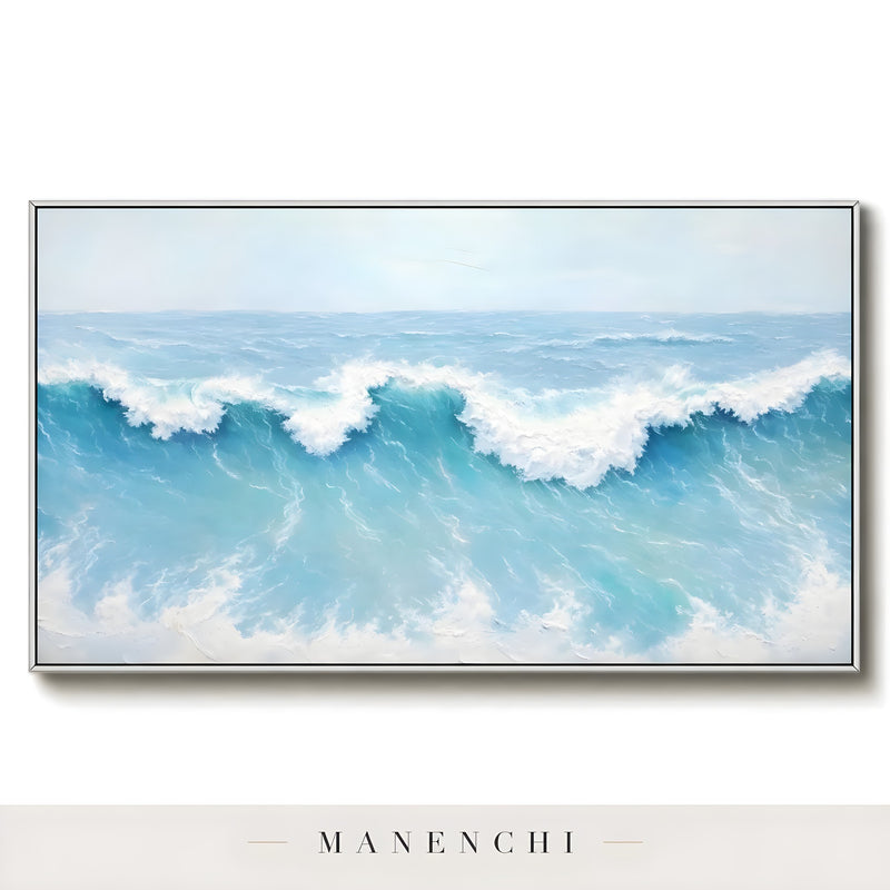 Cerulean Swell Momentum - original hand-painted abstract painting by Manenchi