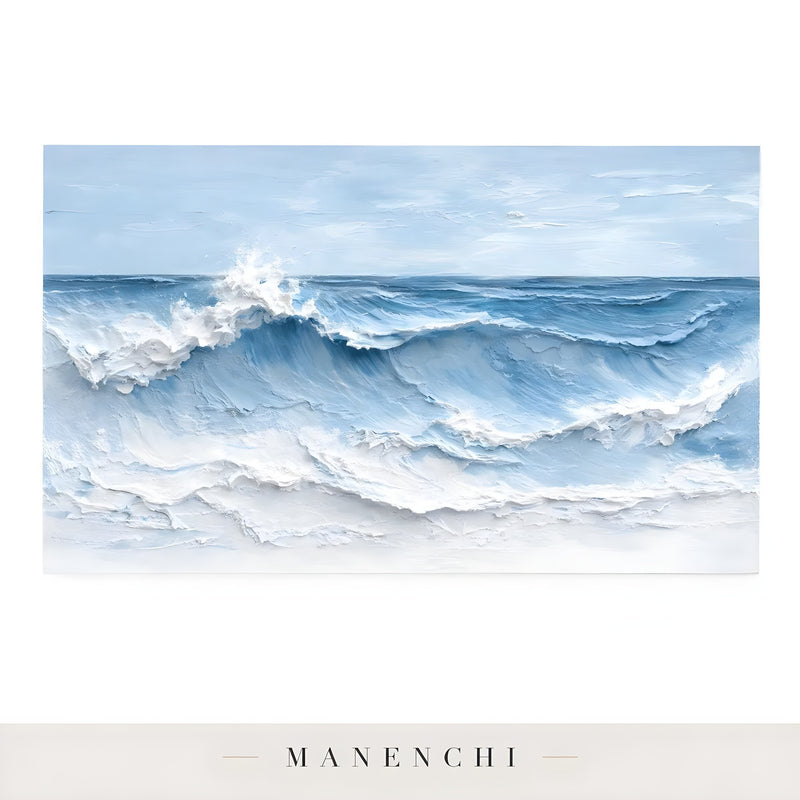 Cerulean Tidal Motion - original hand-painted abstract painting by Manenchi