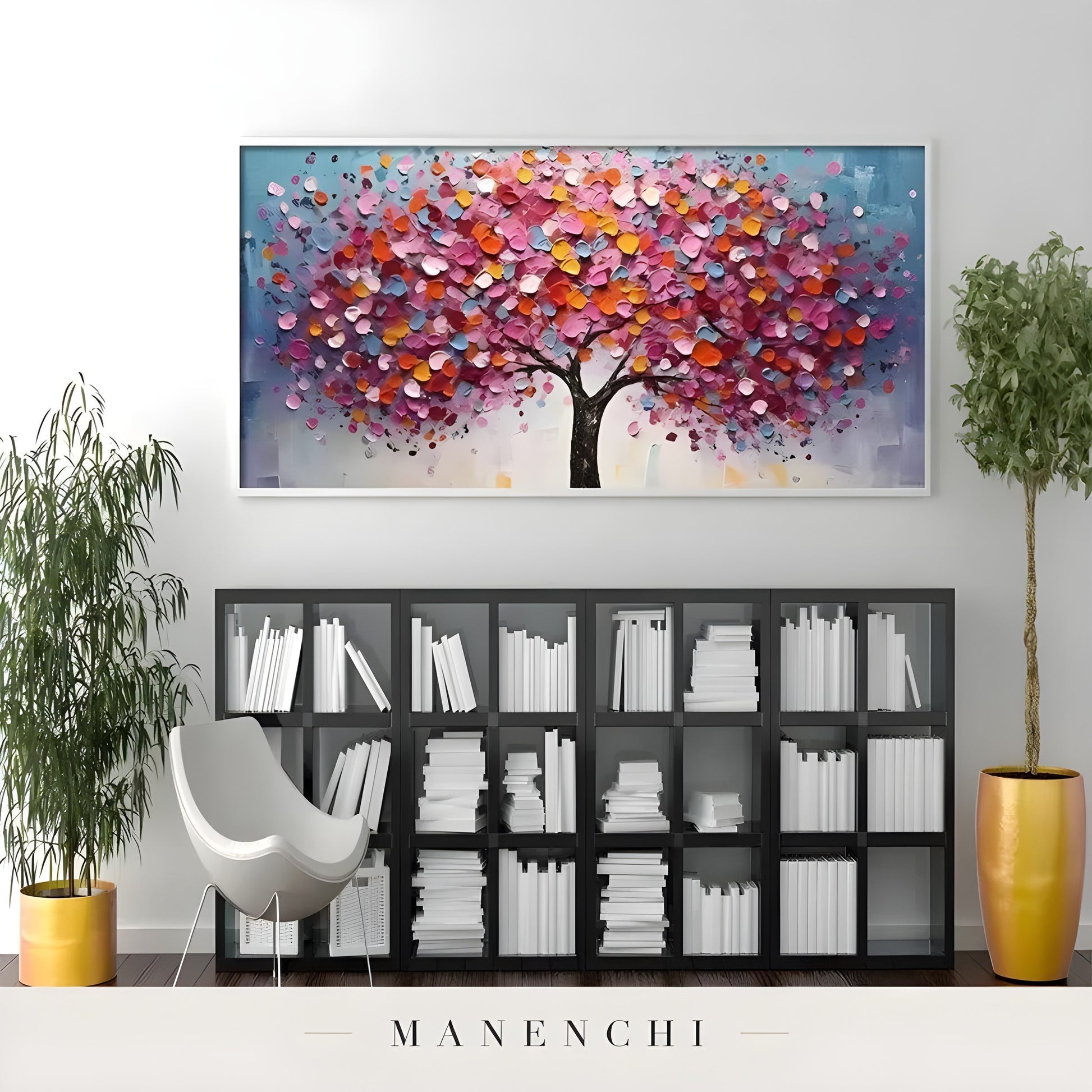 Chromatic Arbor Symphony - original hand-painted abstract painting by Manenchi