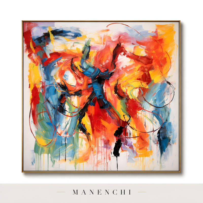 Chromatic Kinetic Pulse - original hand-painted abstract painting by Manenchi