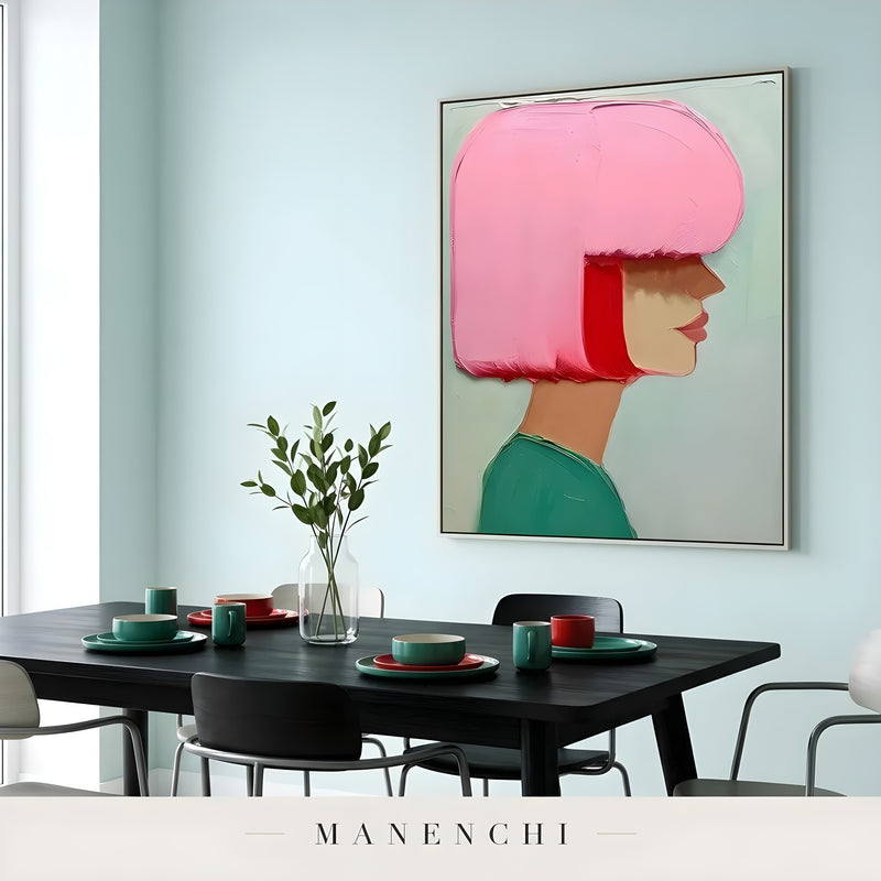 Chromatic Muse Profile portrait displayed in dining room interior