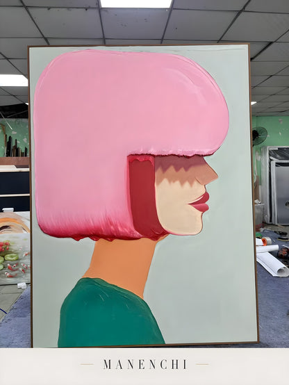 Chromatic Muse Profile portrait displayed in studio framed painting