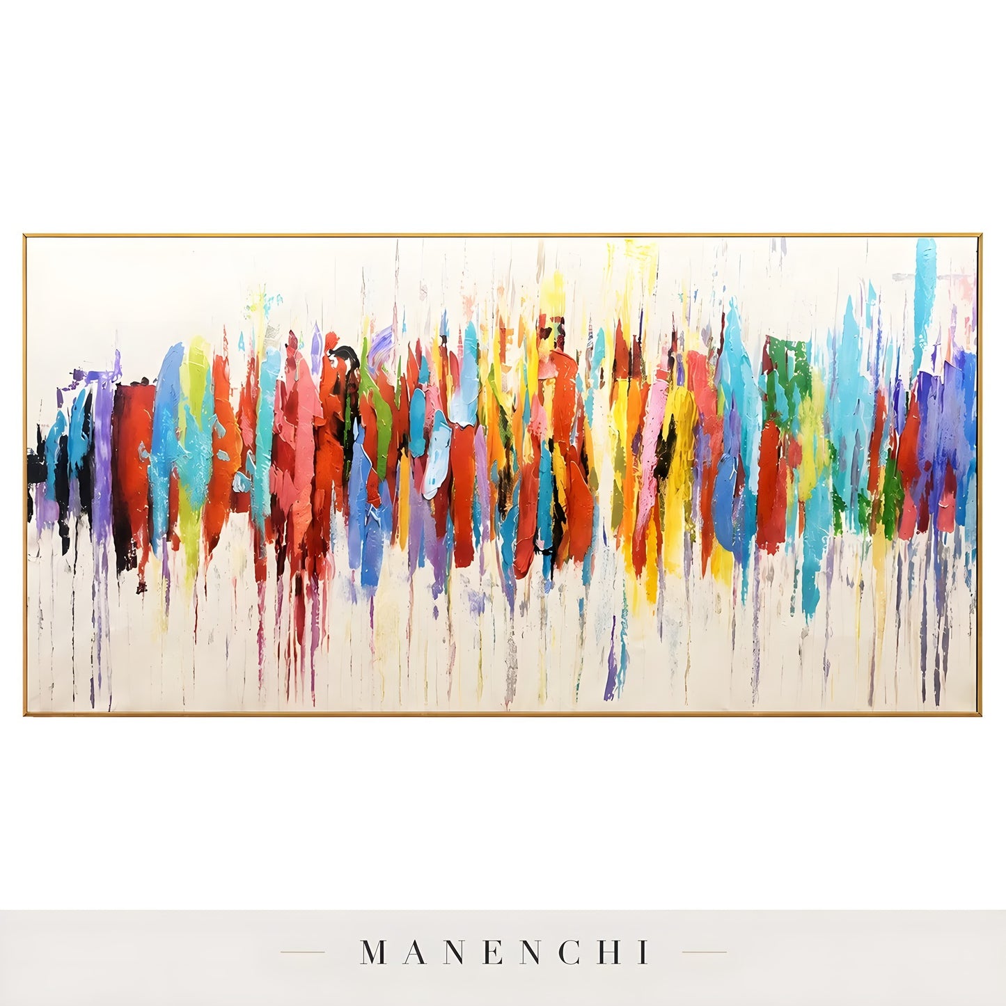 Chromatic Skyline Rhythm - original hand-painted abstract painting by Manenchi