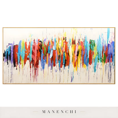 Chromatic Skyline Rhythm - original hand-painted abstract painting by Manenchi