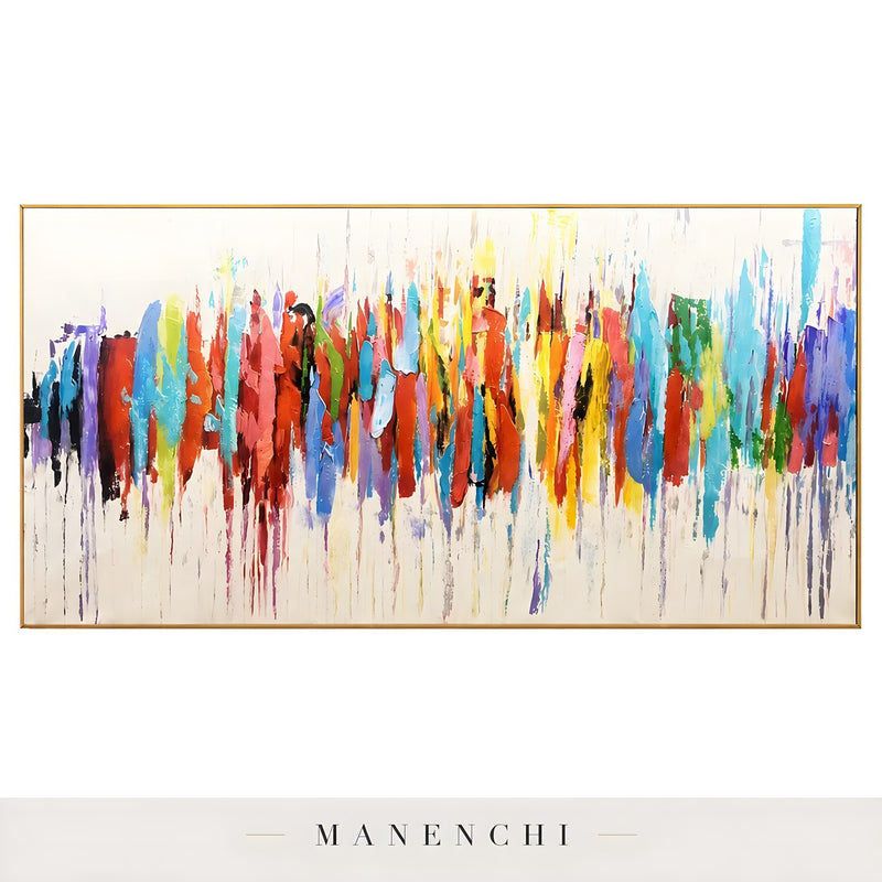 Chromatic Skyline Rhythm - original hand-painted abstract painting by Manenchi