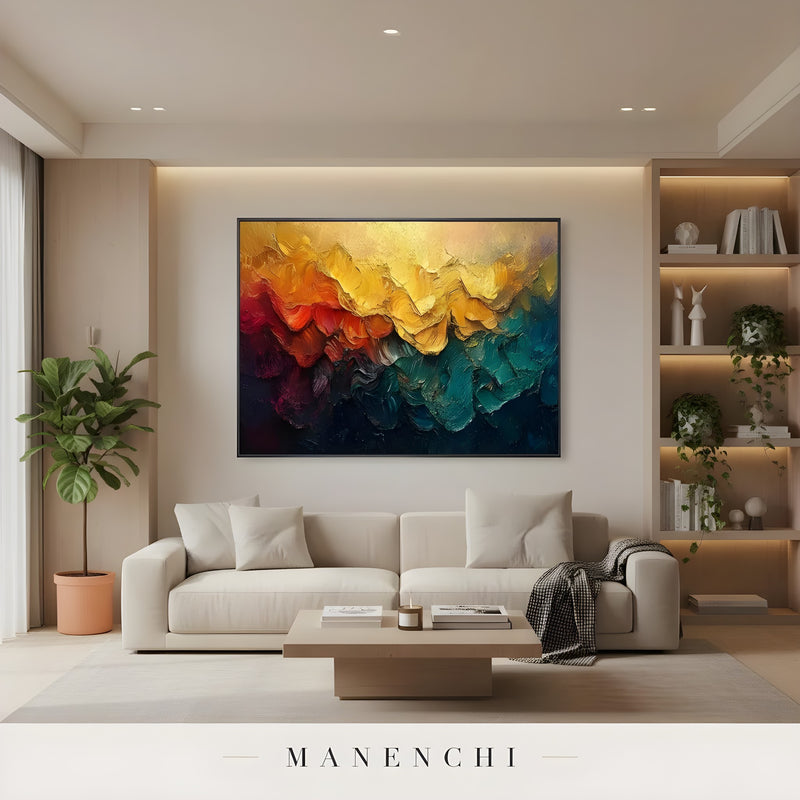 Chromatic Solstice Symphony - original hand-painted abstract painting by Manenchi