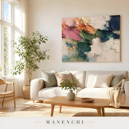 Chromatic Terrain Mosaic - original hand-painted abstract painting by Manenchi