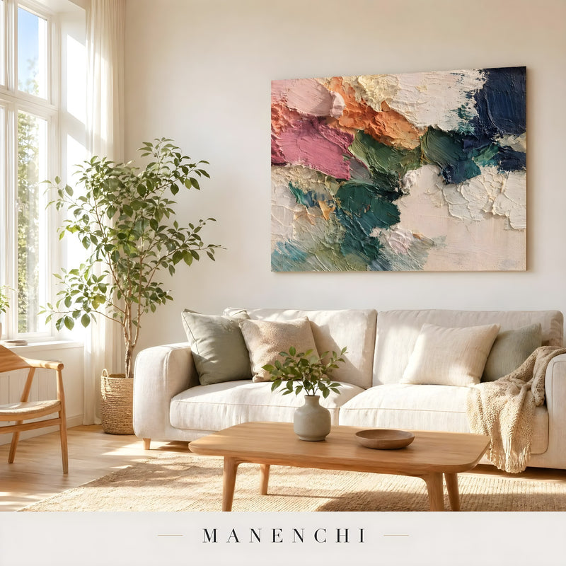 Chromatic Terrain Mosaic - original hand-painted abstract painting by Manenchi