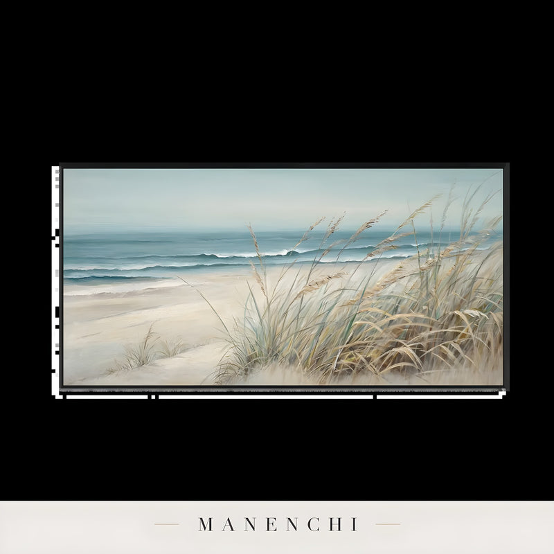 Coastal Grass Serenity - original hand-painted abstract painting by Manenchi