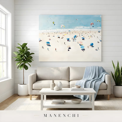 Coastal Leisure Vista abstract painting displayed in living room