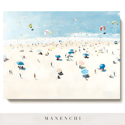 Coastal Leisure Vista abstract painting displayed in original painting isolated