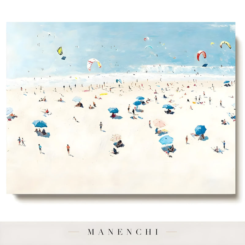 Coastal Leisure Vista abstract painting displayed in original painting isolated