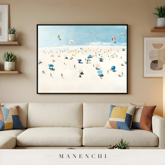 Coastal Leisure Vista - original hand-painted abstract painting by Manenchi