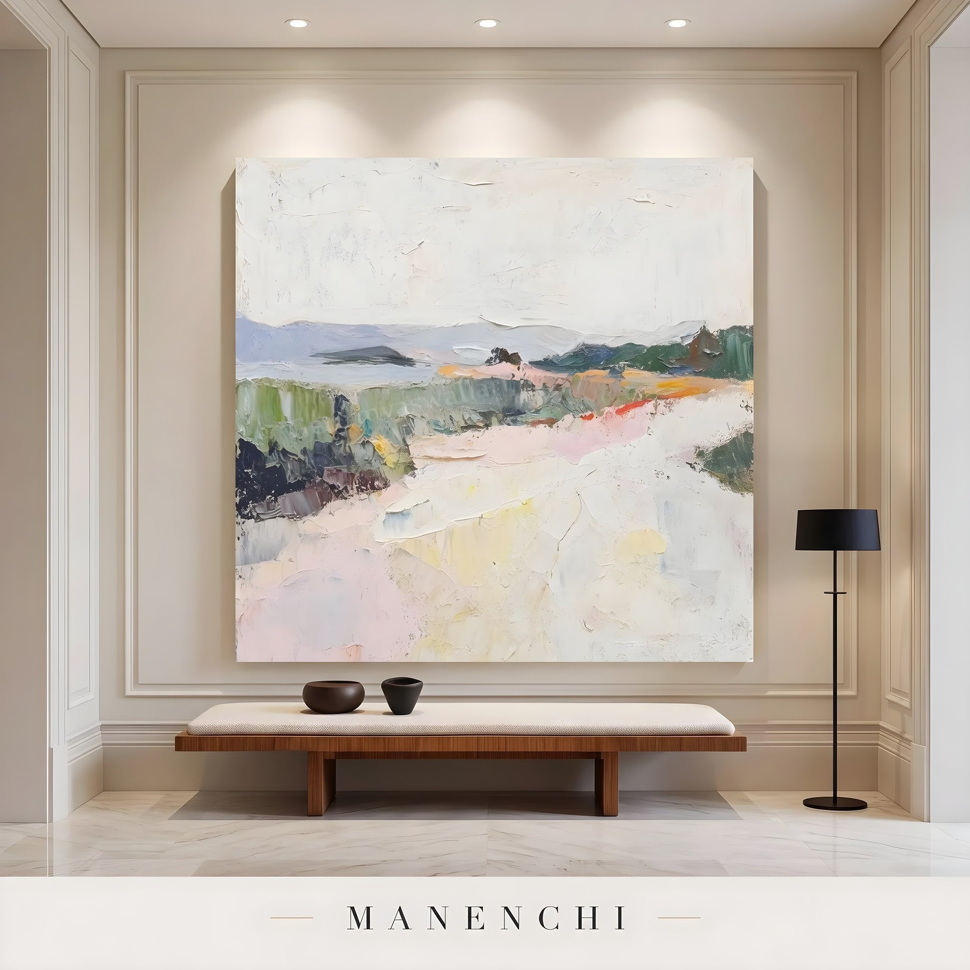 Coastal Meadow Reverie - original hand-painted abstract painting by Manenchi