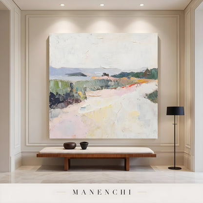 Coastal Meadow Reverie - original hand-painted abstract painting by Manenchi