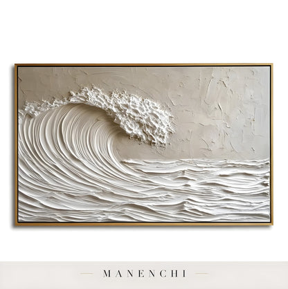 Coastal Sculptural Monolith - original hand-painted abstract painting by Manenchi