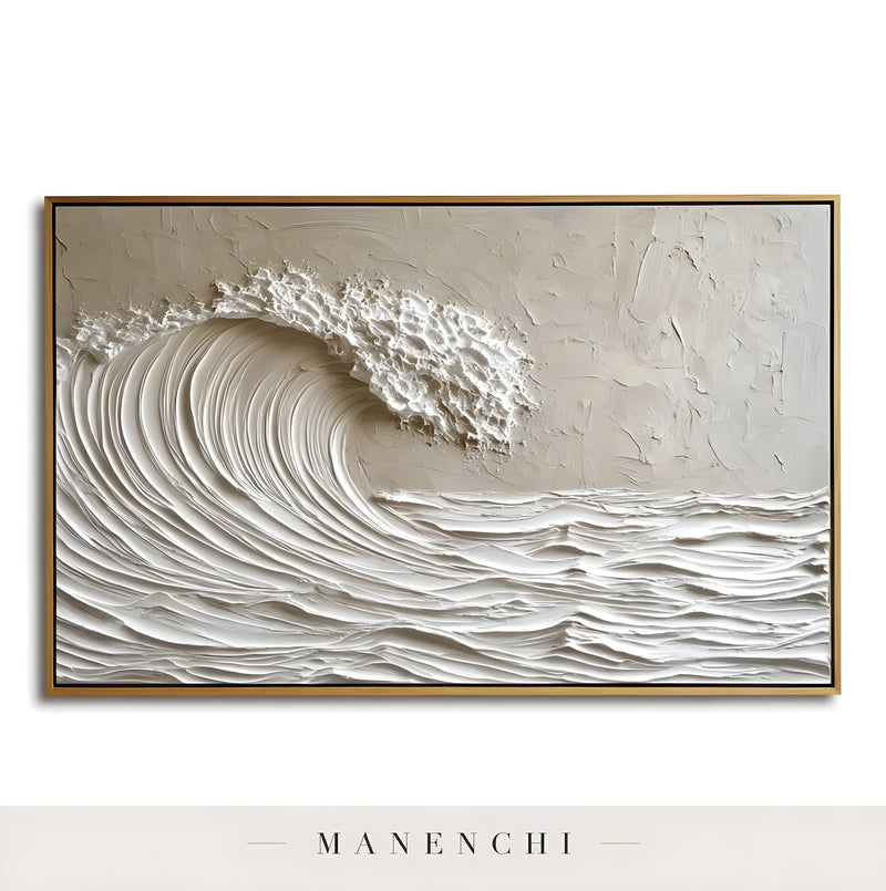 Coastal Sculptural Monolith - original hand-painted abstract painting by Manenchi