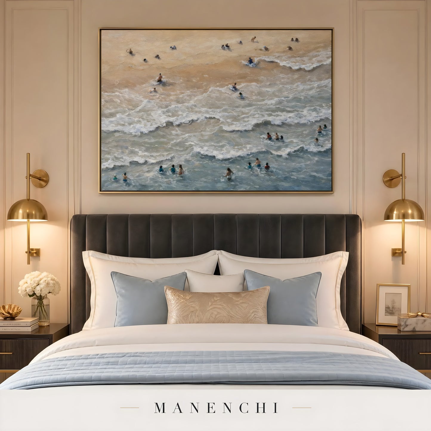 Coastal Solace - original hand-painted abstract painting by Manenchi