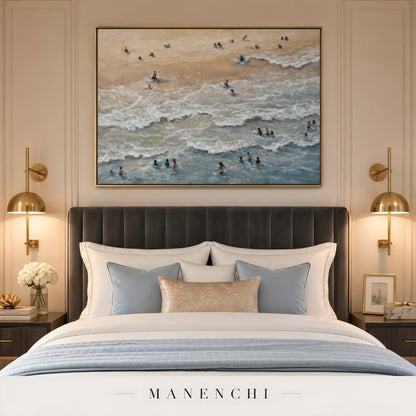Coastal Solace - original hand-painted abstract painting by Manenchi