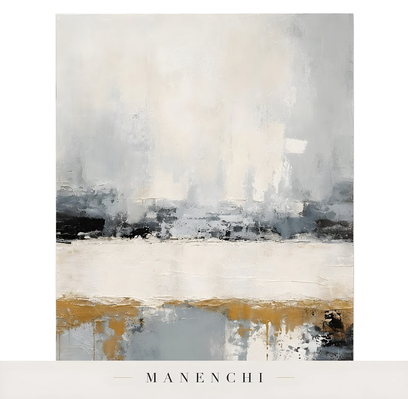 Coastal Strata Horizon abstract painting displayed in coastal strata horizon full view