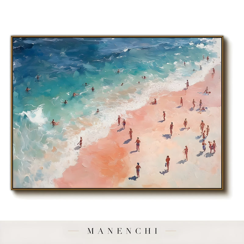 Coastal Sunlit Reverie abstract painting displayed in art print isolated view