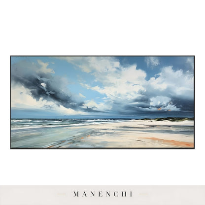 Coastal Tempest Horizon - original hand-painted abstract painting by Manenchi