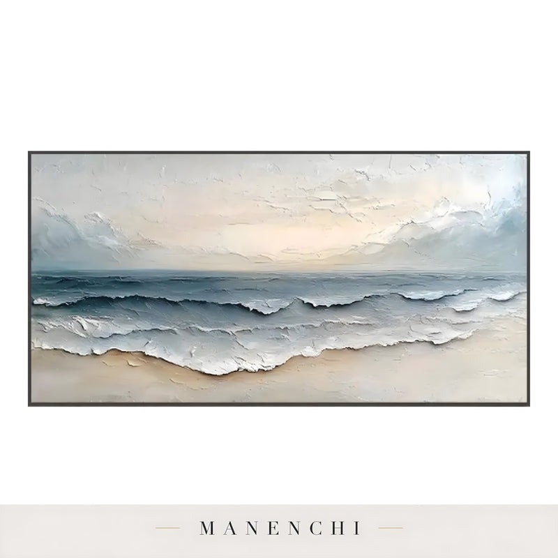 Coastal Tonal Impression abstract painting displayed in original painting isolated