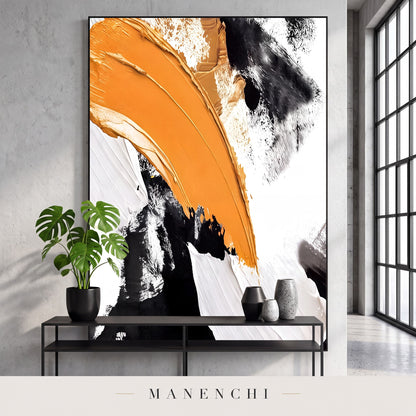 Dynamic Momentum abstract painting displayed in a loft