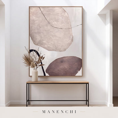Earthy Contours abstract painting displayed in an entryway