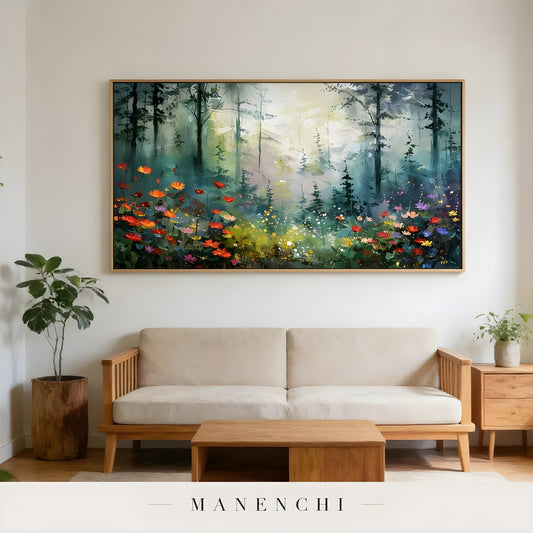 Enchanted Woodland Bloom - original hand-painted abstract painting by Manenchi