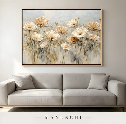 Ethereal Bloom Fields - original hand-painted abstract painting by Manenchi