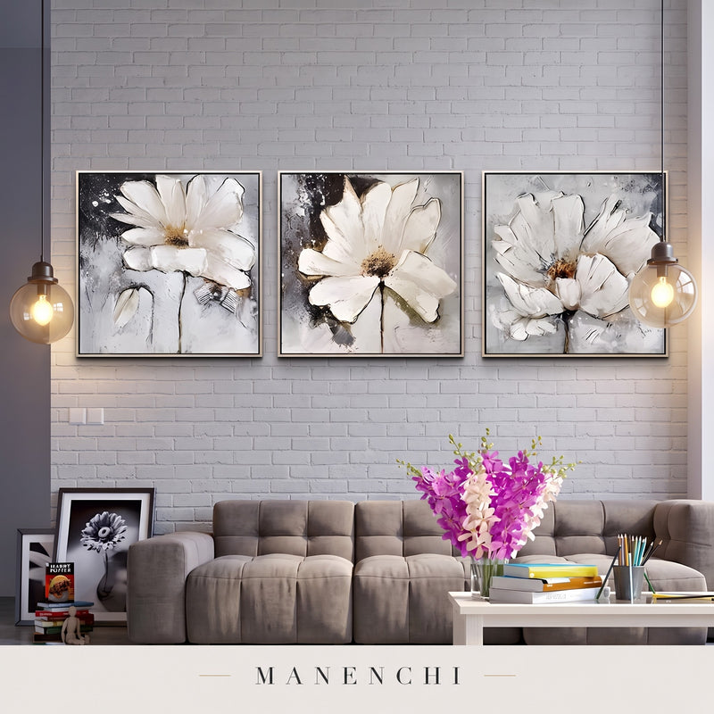 Ethereal Blooms abstract painting displayed in a loft