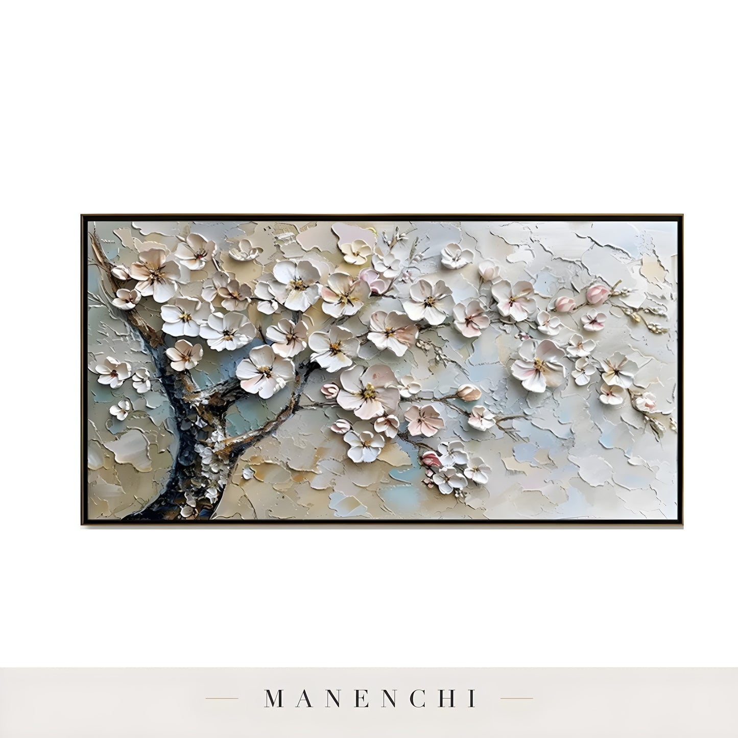 Ethereal Blossom abstract painting displayed in original painting isolated