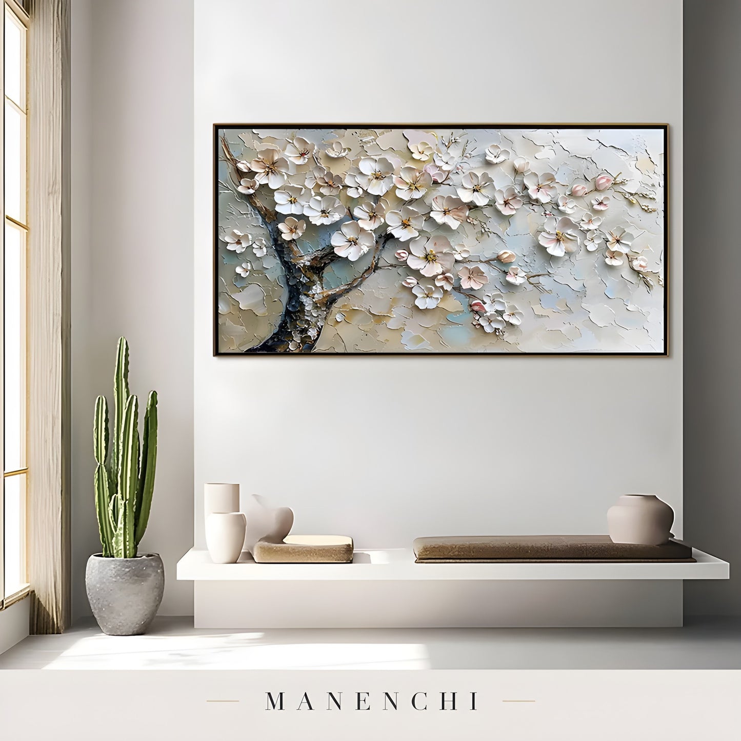 Ethereal Blossom - original hand-painted abstract painting by Manenchi