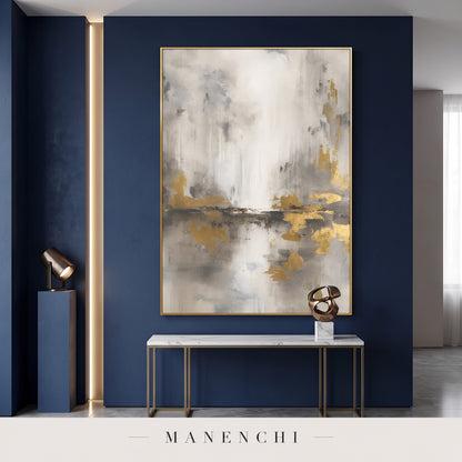 Ethereal Echoes abstract painting displayed in an entryway