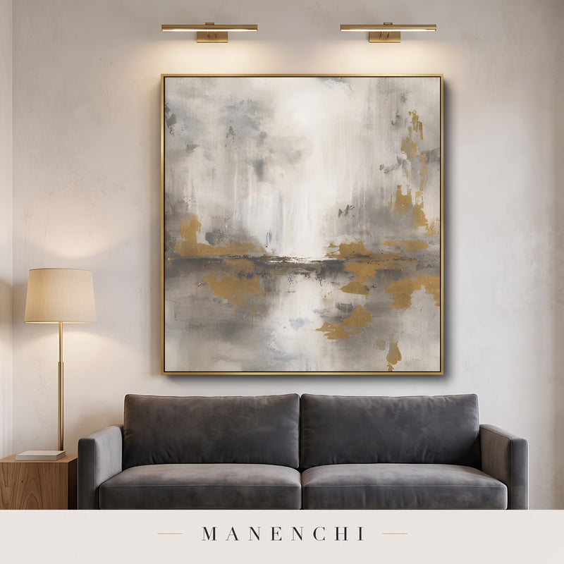 Ethereal Echoes abstract painting displayed in a modern living room