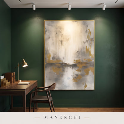 Ethereal Echoes abstract painting displayed in a study