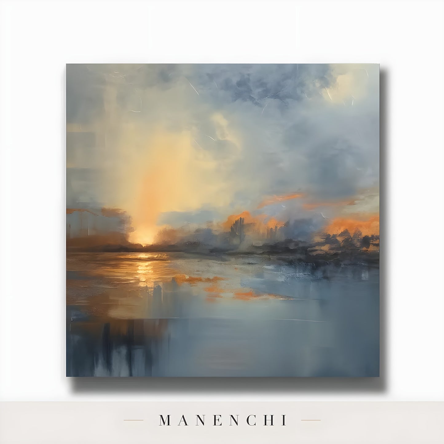 Ethereal Horizon Glow - original hand-painted abstract painting by Manenchi