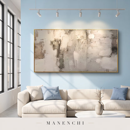 Ethereal Layers abstract painting displayed in a loft
